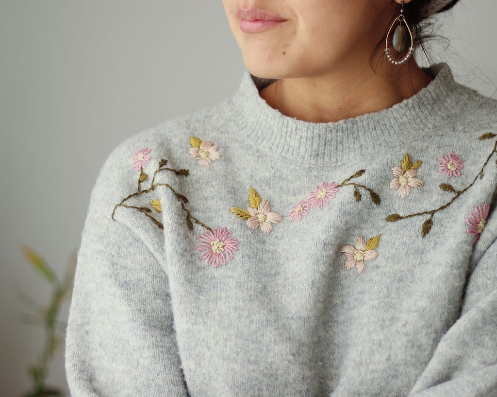 22AW Flower Embroidery Pullover Knit